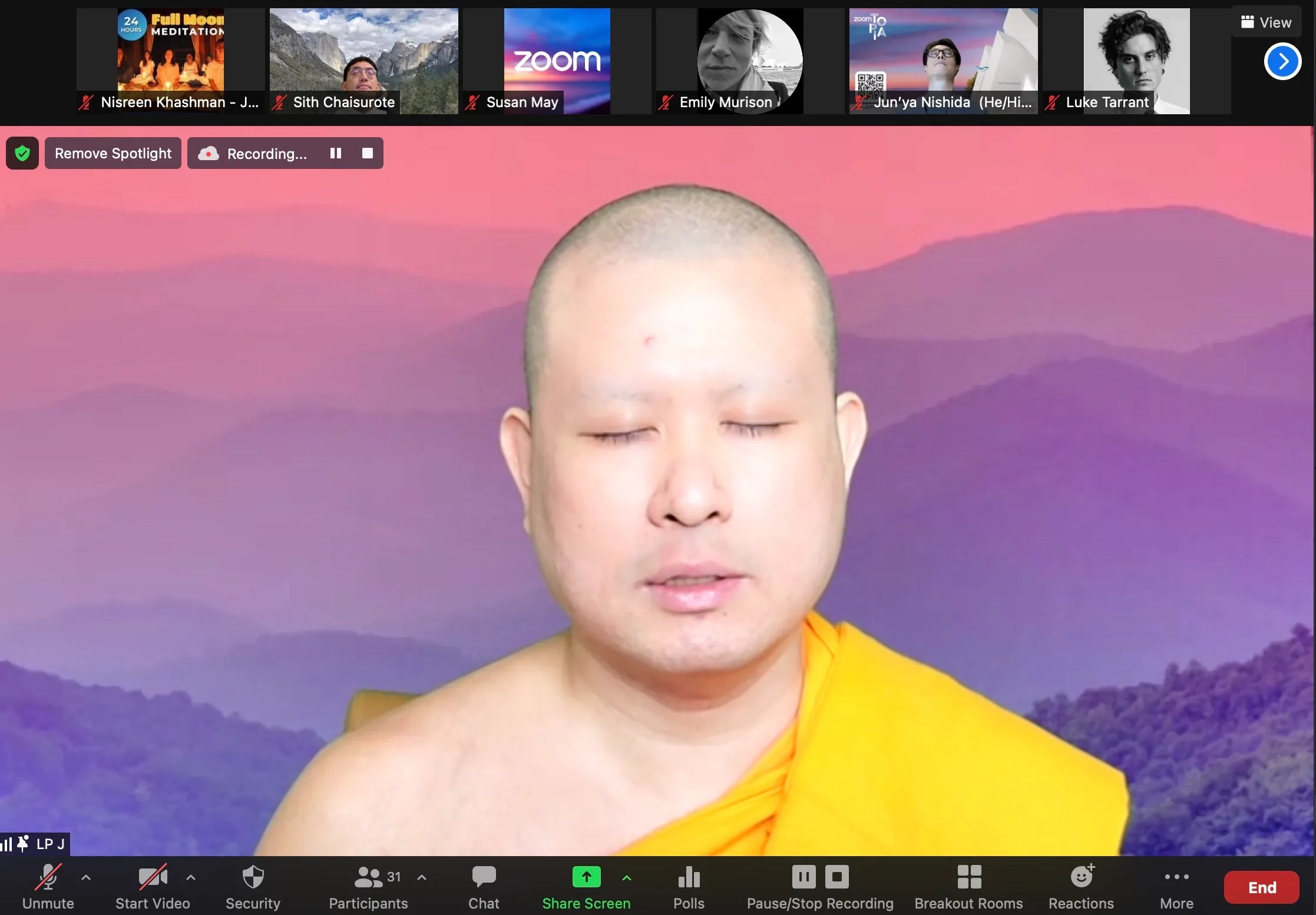 Online Meditation with Zoom